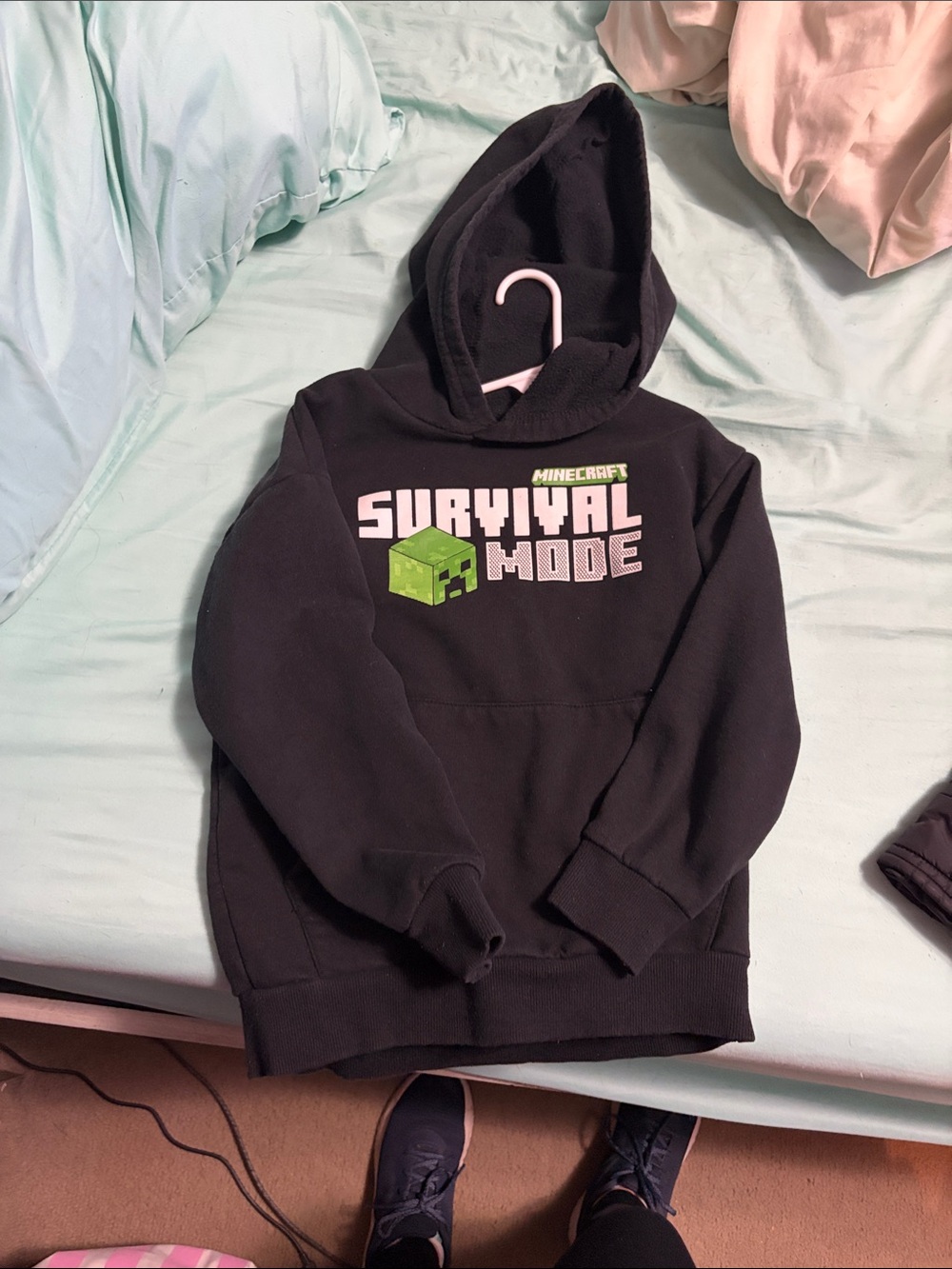 Kids' Black Minecraft "Survival Mode" Hoodie